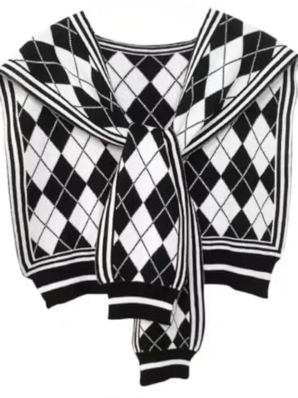 Sweater Knit Shawl Wrap Poncho Cape with Sleeves - Travel Casual